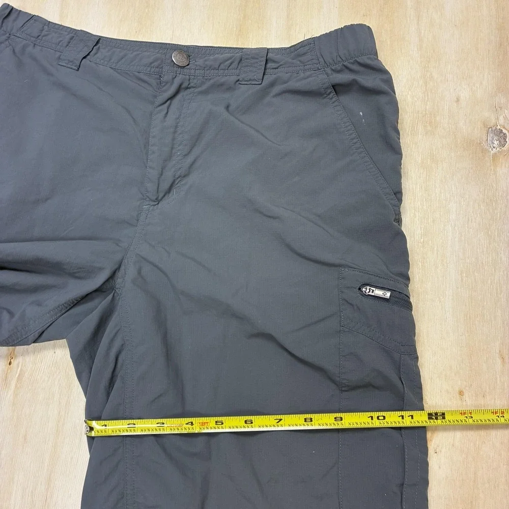 Columbia Cargo Shorts Mens 34 Gray Nylon Lined Quick Dry 10 Inseam Outdoor